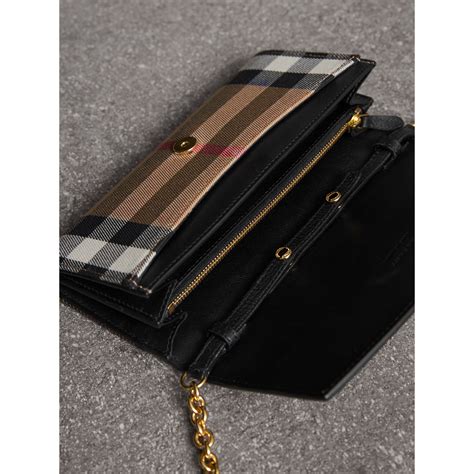 burberry wallet on chain black|Burberry wallet with id window.